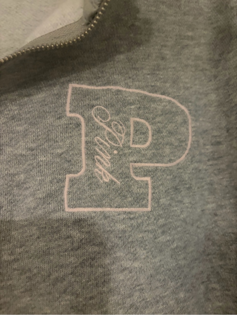 PINK Victoria's Secret Varsity Quarter-Zip Fleece Pullover Sweatshirt - Picture 3 of 7